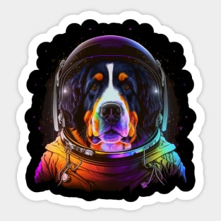 Bernese Mountain Dog Astronaut in Outer Space Funny Cosmic Explorer Sticker